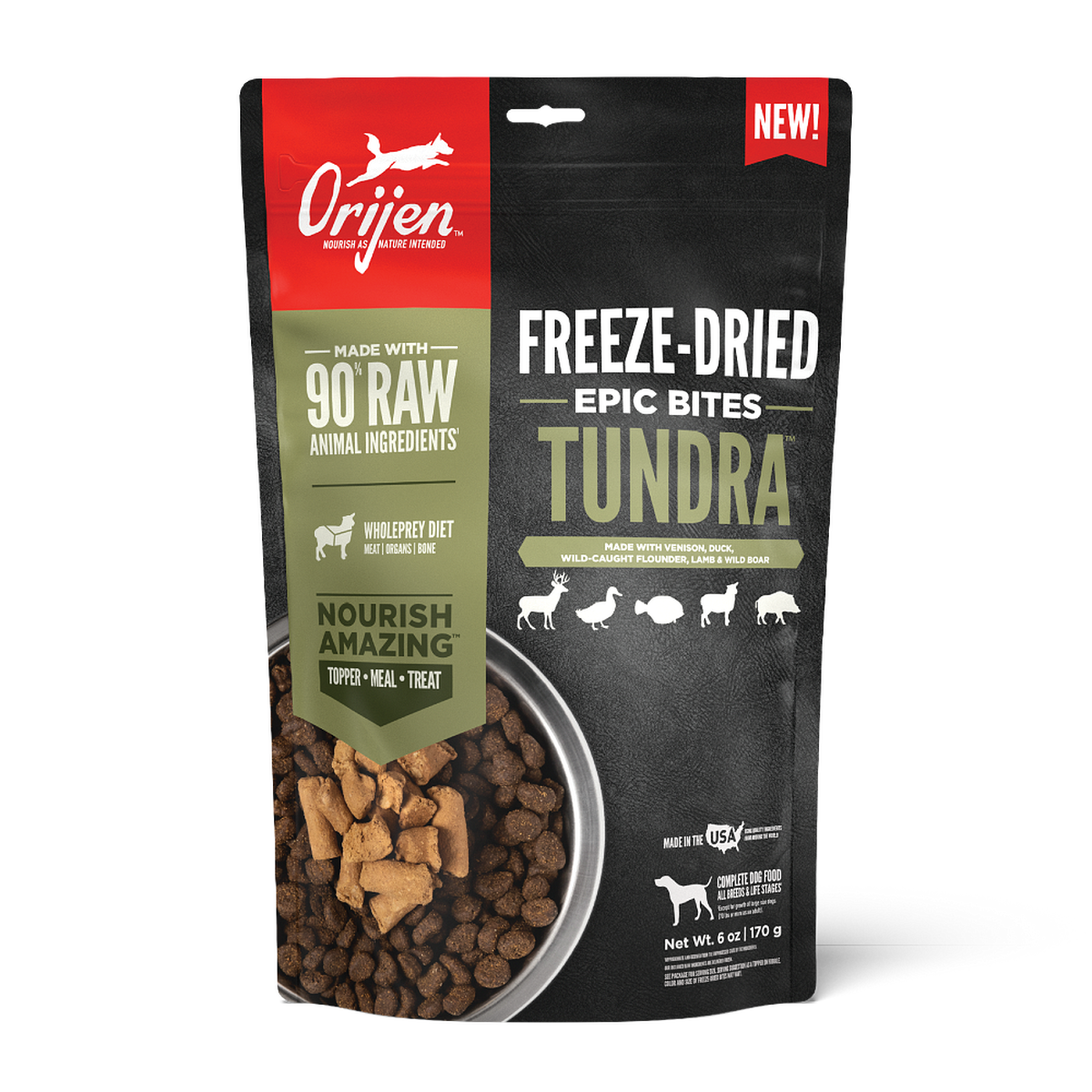 Tundra Epic Bites Freeze Dried Food Toppers ORIJEN